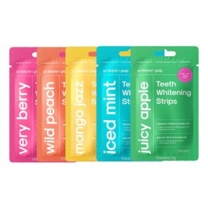 Smilepen POP Teeth Whitening Избелващи гел лентички с PAP + Хиалуронова киселина+Витамин Е + Течен зъбен емайл, различни вкусове