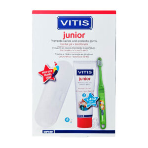 DENTAID Комплект Vitis Junior Паста за зъби 75ml + Четка за зъби+ Кутийка за път
