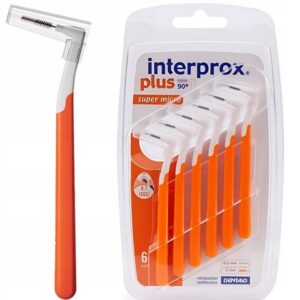 DENTAID Интердентални четки за зъби INTERPROX PLUS 2G supermicro NEW 0.9 mm, 6 бр. блистер В наличност